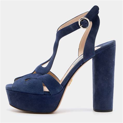 prada blue suede shoes|Prada heels price.